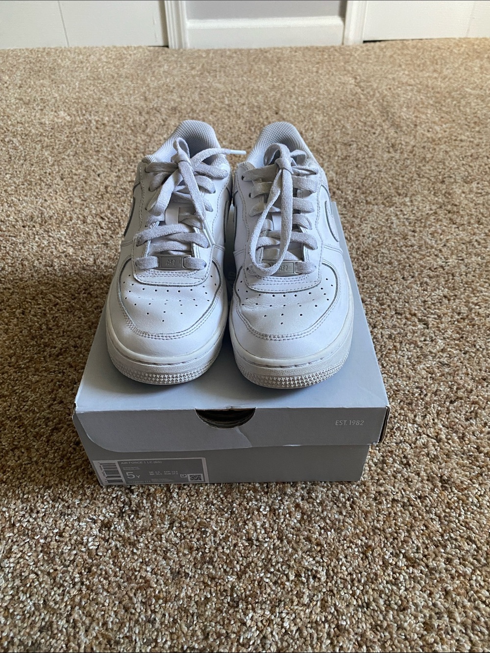 Nike Kids White Lace-Up Sneakers